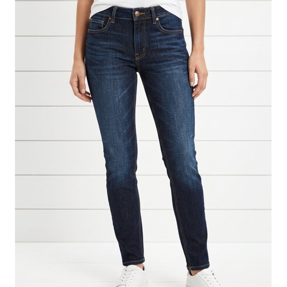 American Eagle Tomgirl Jeans Women 4 Dark Blue Stretch Button Fly Relaxed